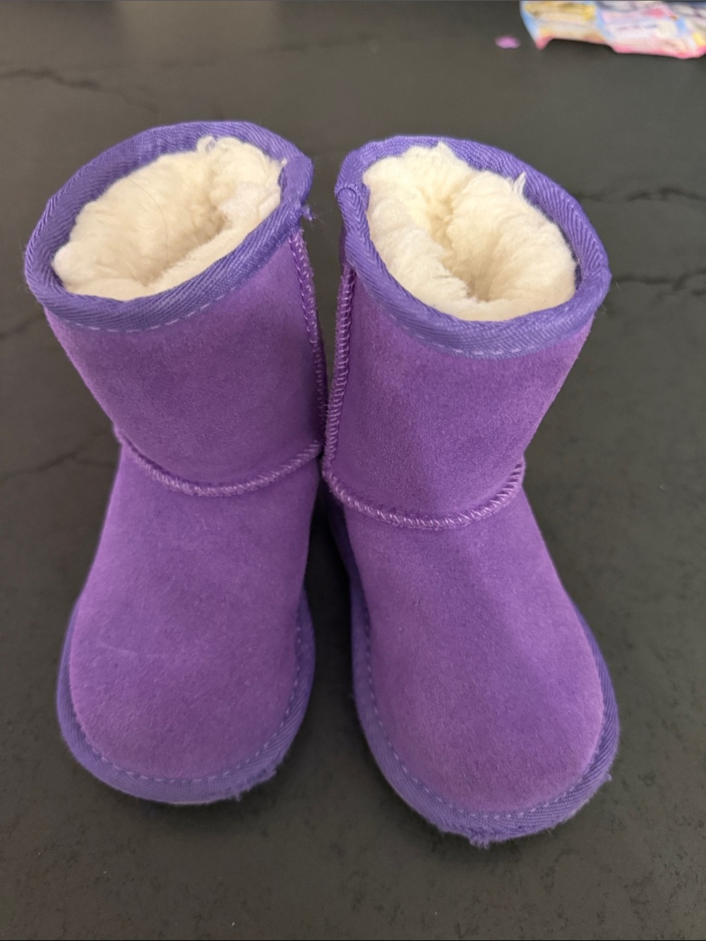 Kids Purple Fuzzy Boots